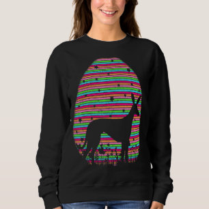 Vintage Retro Easter Egg Whippet Dog Easter Sunda Sweatshirt