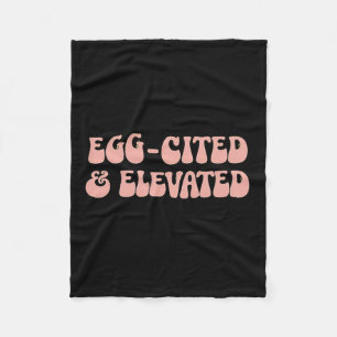 Vintage Retro Easter Joke Egg-cited And Elevated  Fleece Blanket