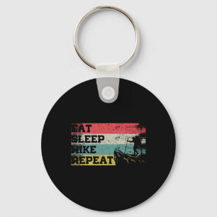 Vintage Retro Eat Sleep Hike Repeat Funny Hiking H Key Ring