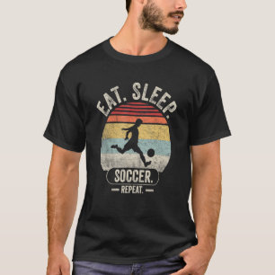Vintage Retro Eat Sleep Soccer Repeat Soccer 4 T-Shirt