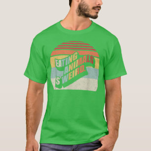 Vintage Retro Eating Animals Is Weird Vegan Vegeta T-Shirt