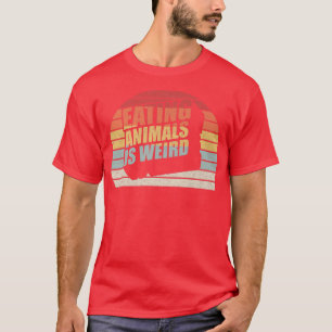 Vintage Retro Eating Animals Is Weird Vegan Vegeta T-Shirt