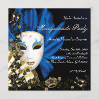 Vintage Retro Elegant Masquerade Party Invite
