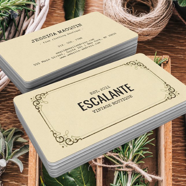 Vintage Retro Ephemera Frame Business Card (Creator Uploaded)