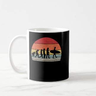 Vintage Retro Evolution Of Man Surfing Surfer Gift Coffee Mug