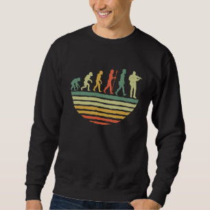 Vintage Retro Evolution Violin Player 1 Sweatshirt