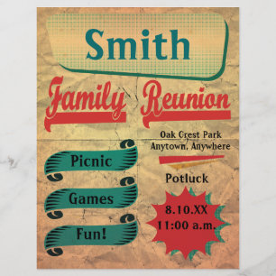 Vintage Retro Family Gathering Reunion Flyer