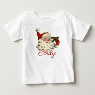 Vintage/Retro Father Christmas Personnalised Baby T-Shirt