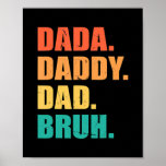 Vintage Retro Father's Day Outfit Dada Daddy Dad Poster<br><div class="desc">Vintage Retro Father's Day Outfit Dada Daddy Dad Bruh Gift. Perfect gift for your dad,  mum,  papa,  men,  women,  friend and family members on Thanksgiving Day,  Christmas Day,  Mothers Day,  Fathers Day,  4th of July,  1776 Independent day,  Veterans Day,  Halloween Day,  Patrick's Day</div>