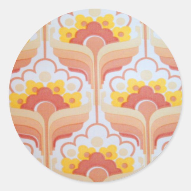 Vintage Retro Fifties Design Classic Round Sticker (Front)