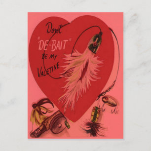 Vintage Retro Fishing Lure Valentine Card