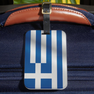 Vintage retro Flag of Greece Luggage Tag