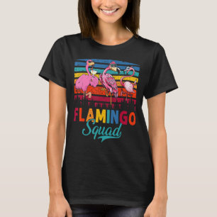 Vintage Retro Flamingo Squad Flamingo Wearing Sung T-Shirt