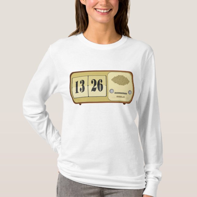 Vintage Retro Flip Clock Radio T-Shirt (Front)