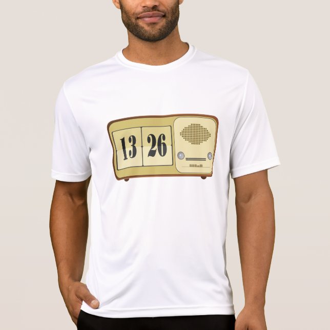 Vintage Retro Flip Clock Radio T-Shirt (Front)