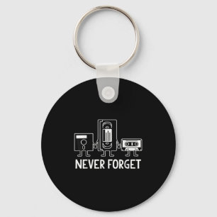 Vintage Retro Floppy Disc, Vhs Tape, Cette - Never Key Ring
