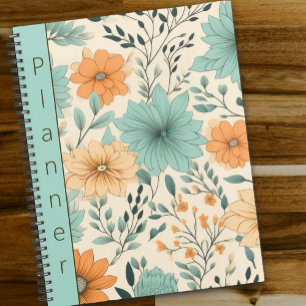 Vintage Retro Floral Botanical Business Name Planner