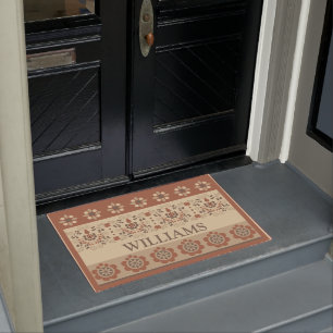 Vintage Retro Floral Doormat
