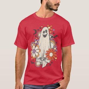 Vintage Retro Floral Ghost Cute Halloween Costume T-Shirt
