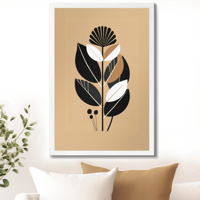 Vintage Retro Floral Poster (Transform your space with the timeless beauty of mid century modern floral art print. )