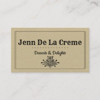 Vintage Retro Floral Thistle Business Card