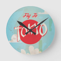 Vintage Retro Fly to Tokyo Travel Poster