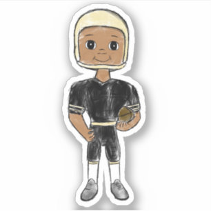 vintage retro football player black simple stick