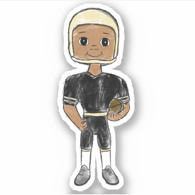 vintage retro football player black  simple  stick (Front)