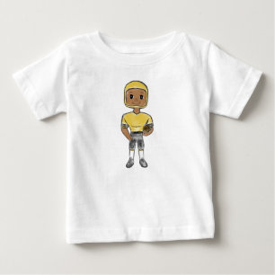 vintage retro football player black yellow simple baby T-Shirt