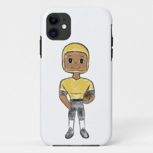 vintage retro football player black yellow simple Case-Mate iPhone case