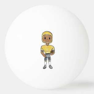 vintage retro football player black yellow simple ping pong ball