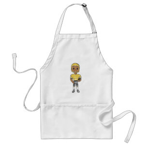 vintage retro football player black yellow simple standard apron
