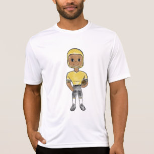 vintage retro football player black yellow simple  T-Shirt
