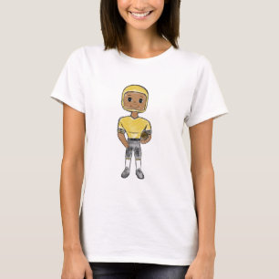 vintage retro football player black yellow simple T-Shirt