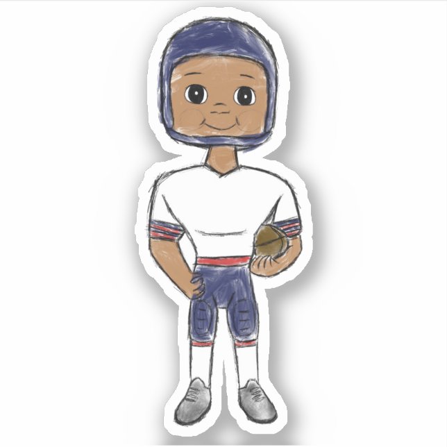 vintage retro football player blue red whit simple (Front)