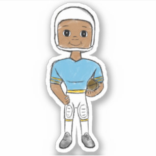 vintage retro football player blue yellow simple