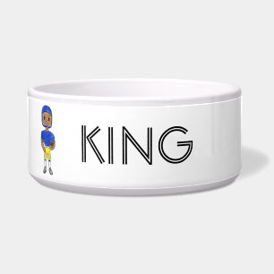 vintage retro football player blue yellow simple
