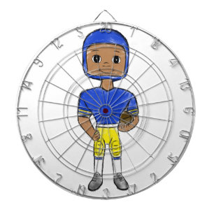 vintage retro football player blue yellow simple dartboard