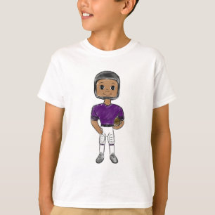 vintage retro football player purple black simple T-Shirt