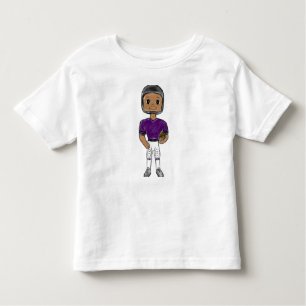 vintage retro football player purple black simple toddler T-Shirt