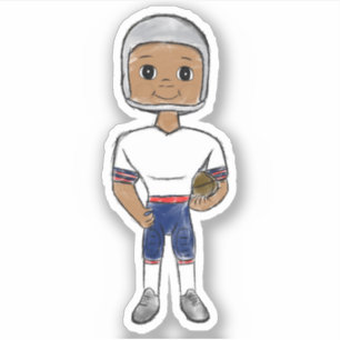 vintage retro football player red blue grey simple