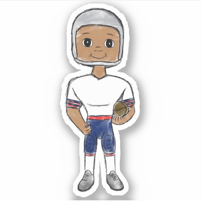 vintage retro football player red blue grey simple (Front)