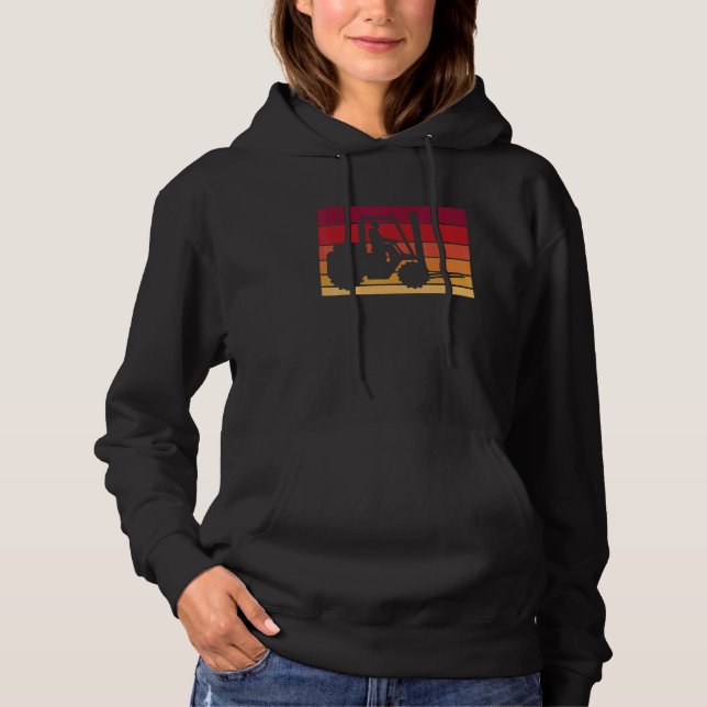 Vintage Retro Forklift Driver Hoodie (Front)
