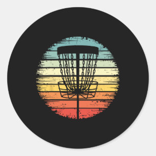 Vintage Retro Frolf Players Flying Disc Golf Sket Classic Round Sticker