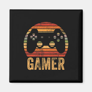 Vintage Retro Gamer Video Game Player Boys Teens M Magnet