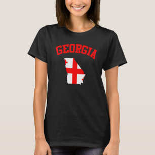 Vintage Retro Georgia USA State GA Map Flag T-Shirt