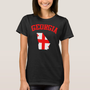 Vintage Retro Georgia USA State GA Map Flag T-Shirt