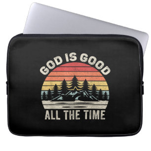 Vintage Retro God Is Good All The Time Christian Laptop Sleeve
