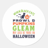 Vintage Retro Good Luck Halloween Quote and Poem
