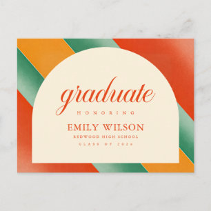 Vintage Retro Graduate Graduation Announcement Postcard